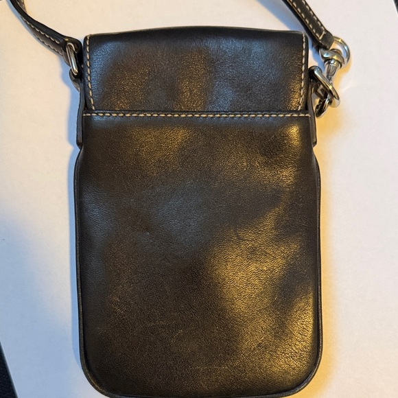 Coach Black Leather Wristlet Mini Pouch - Picture 7 of 8